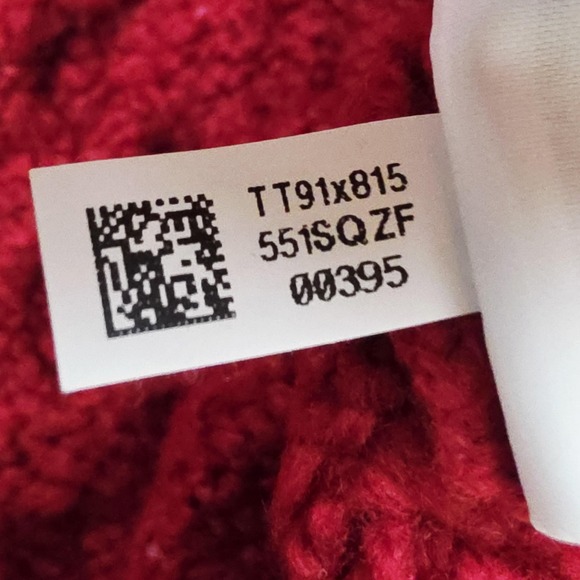 American Eagle Sweater Mens Small Red Patchwork Cable Knit Crewneck Pullover Y2K - Picture 10 of 10